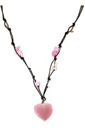 Heart-shaped pendant necklace featuring pink and black crystal angel wings.
