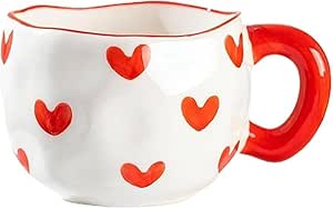 The Dancing red Heart Mug coffee gift handmade cup