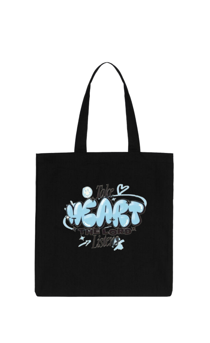 HEART Tote bag Black 227