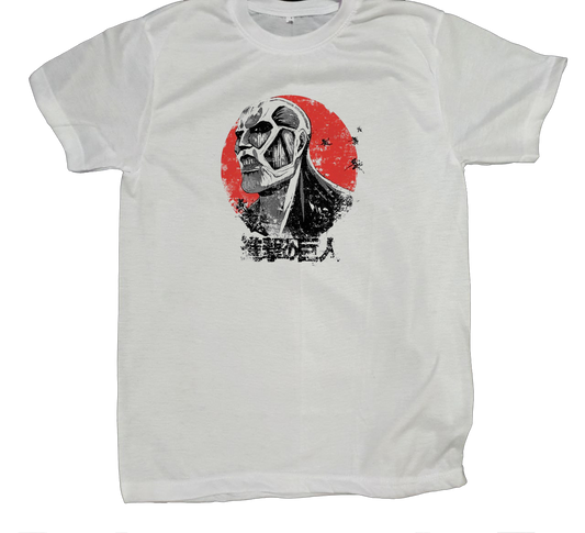 Anime Attack on titan shingeki no kyojin eren levi mikasa  Aot white fit t- shirt 41