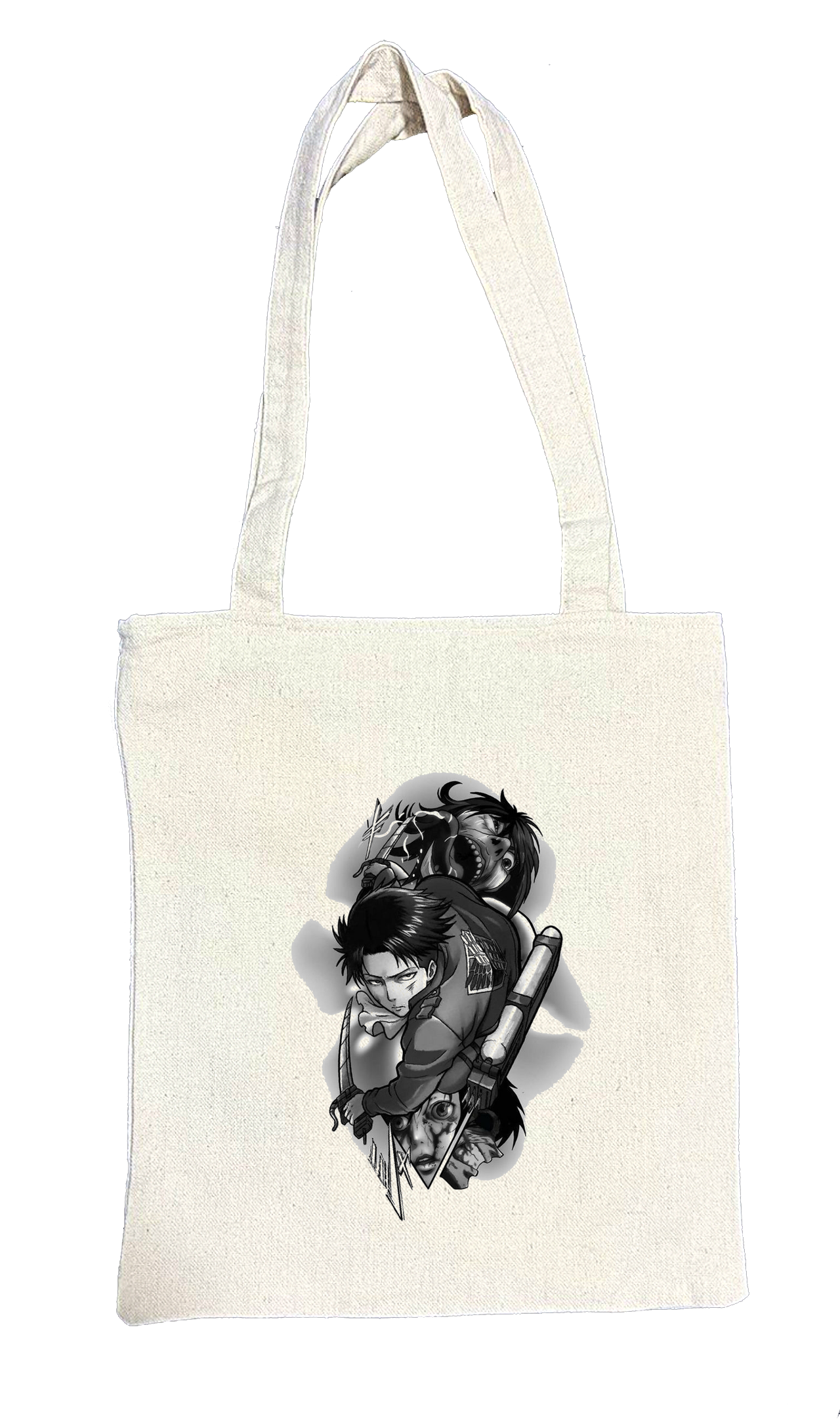 Anime Attack on titan shingeki no kyojin Aot biege tote bag 40