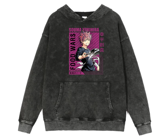 Shokugeki no Soma Sōma Yukihira Over Size hoodie Washed 3