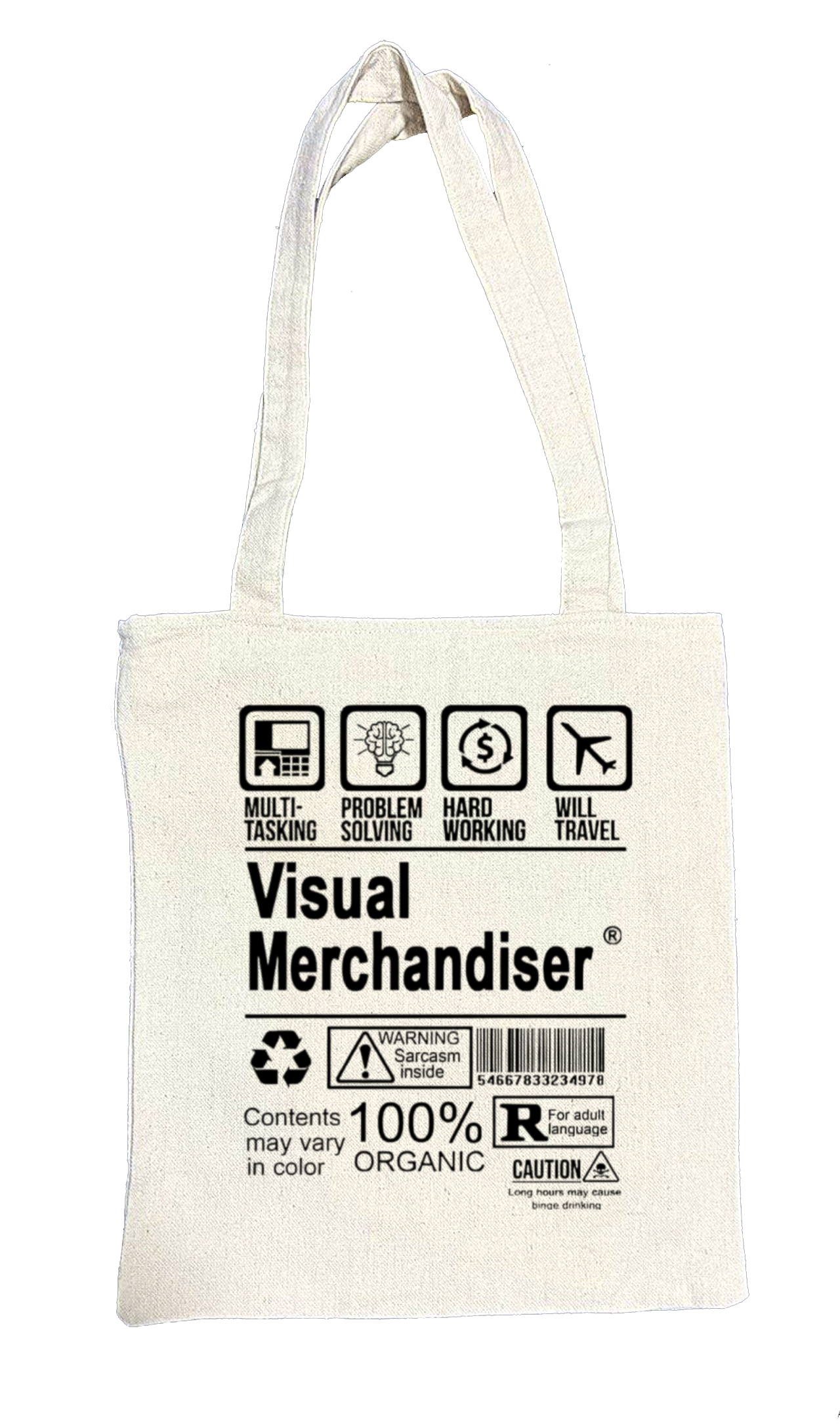 Visual Merchandiser Back text tote bag beige 41