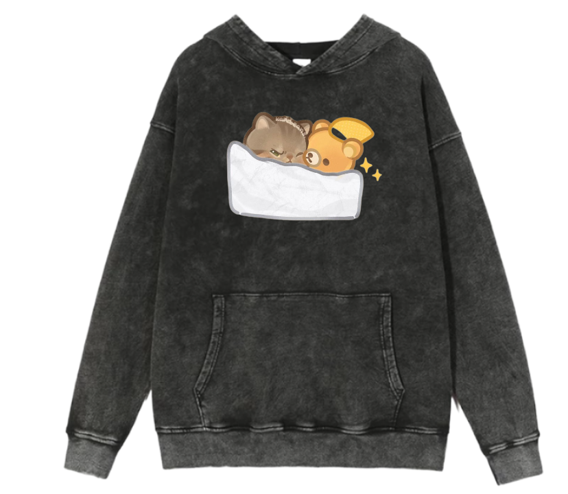 cat Oversize Hoodie Washed 41