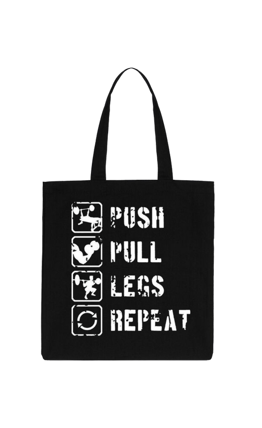 PUSH Back text tote bag Black 39