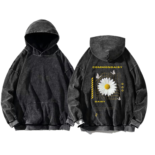 COMMONDAISY Back text oversize hoodie Washed back 41