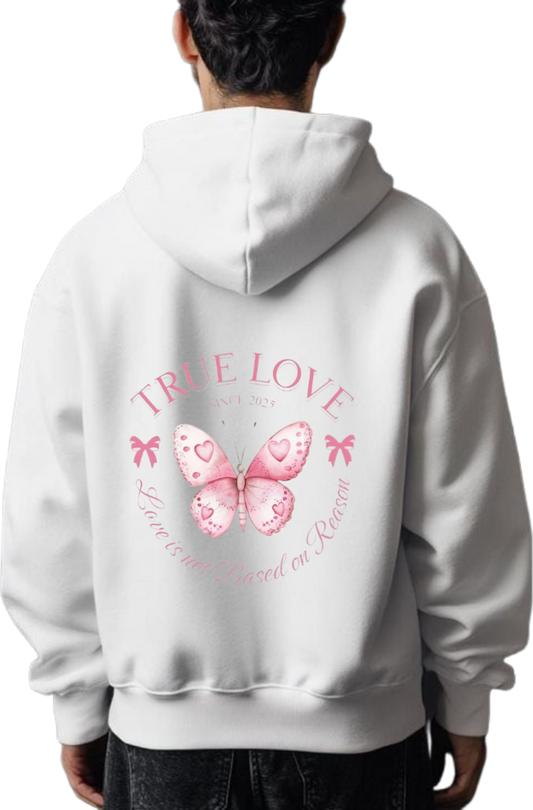 butterflies Oversize Hoodie White Back 41