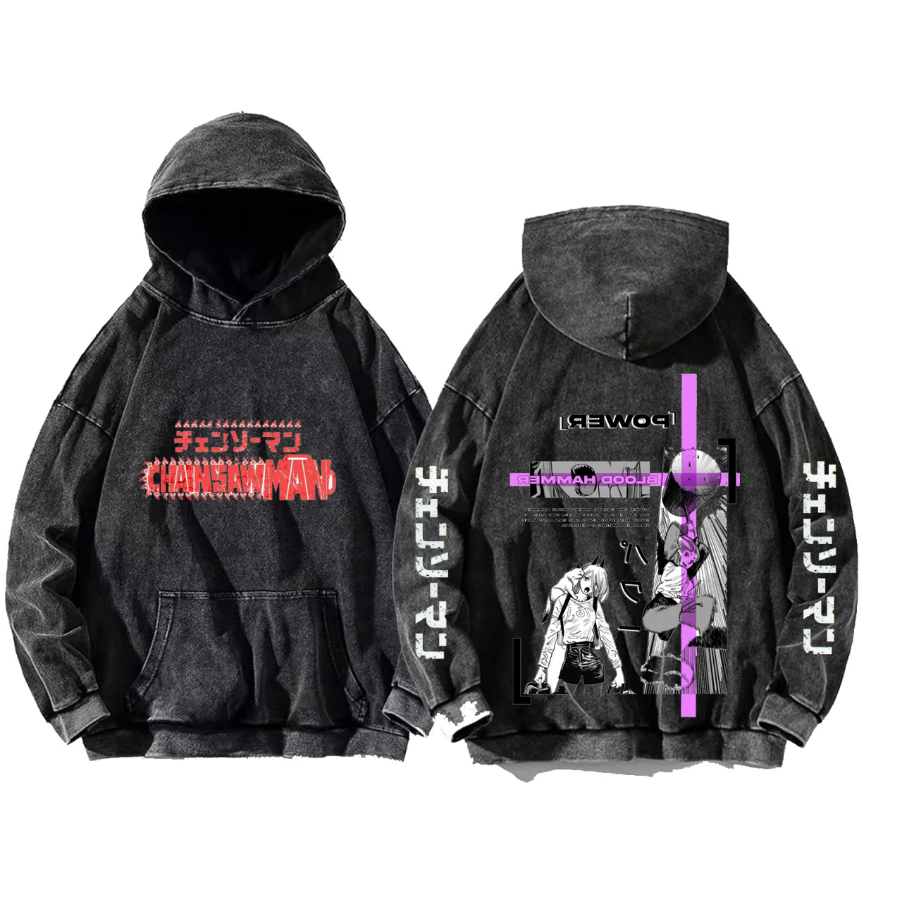 Chainsaw Man One Size hoodie Washed Back 41