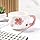 The Dancing red Heart Mug coffee gift handmade cup Trendy Cherry & Flower Porcelain Mug