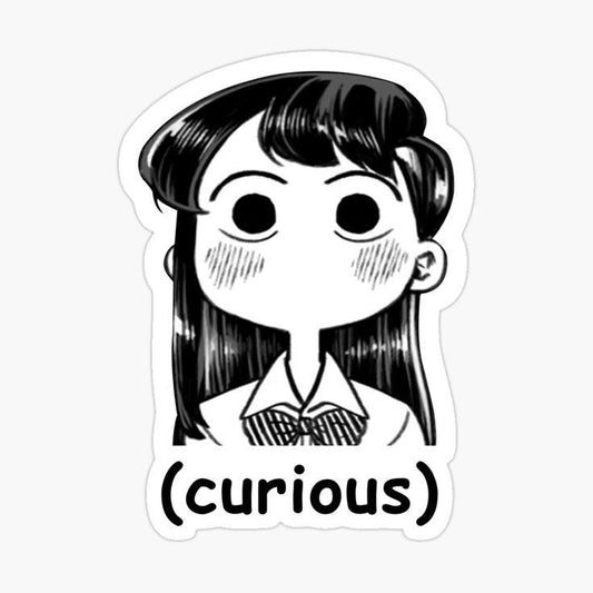Komi Can't Communicate Chibi Characters Stickers Pack, Kawaii Manga Black and White Waterproof Vinyl Decals for Laptop, Water Bottle, and Journal 6