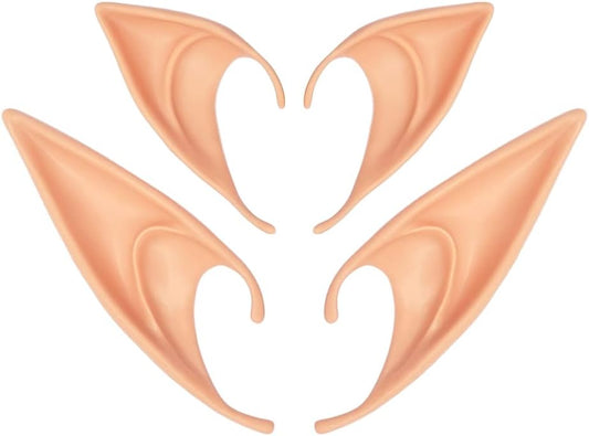 Elf Ears Cosplay, 2 Pairs of Elf Ears, Soft Elf Ears Cosplay, Elf Ears for Halloween Christmas Party Cosplay Carnival Party Fancy Dress Costume Accessory