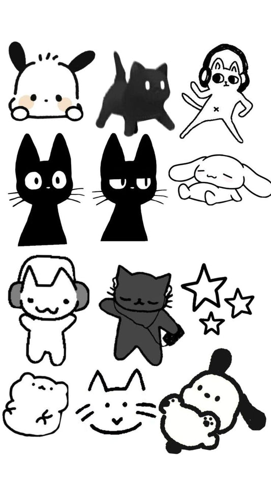 Aesthetic Cute Stickers Pack - Waterproof Vinyl Cartoon Decals for Water Bottles, Laptops, Scrapbooking, Kawaii Stationery Supplies sticker journal sticker