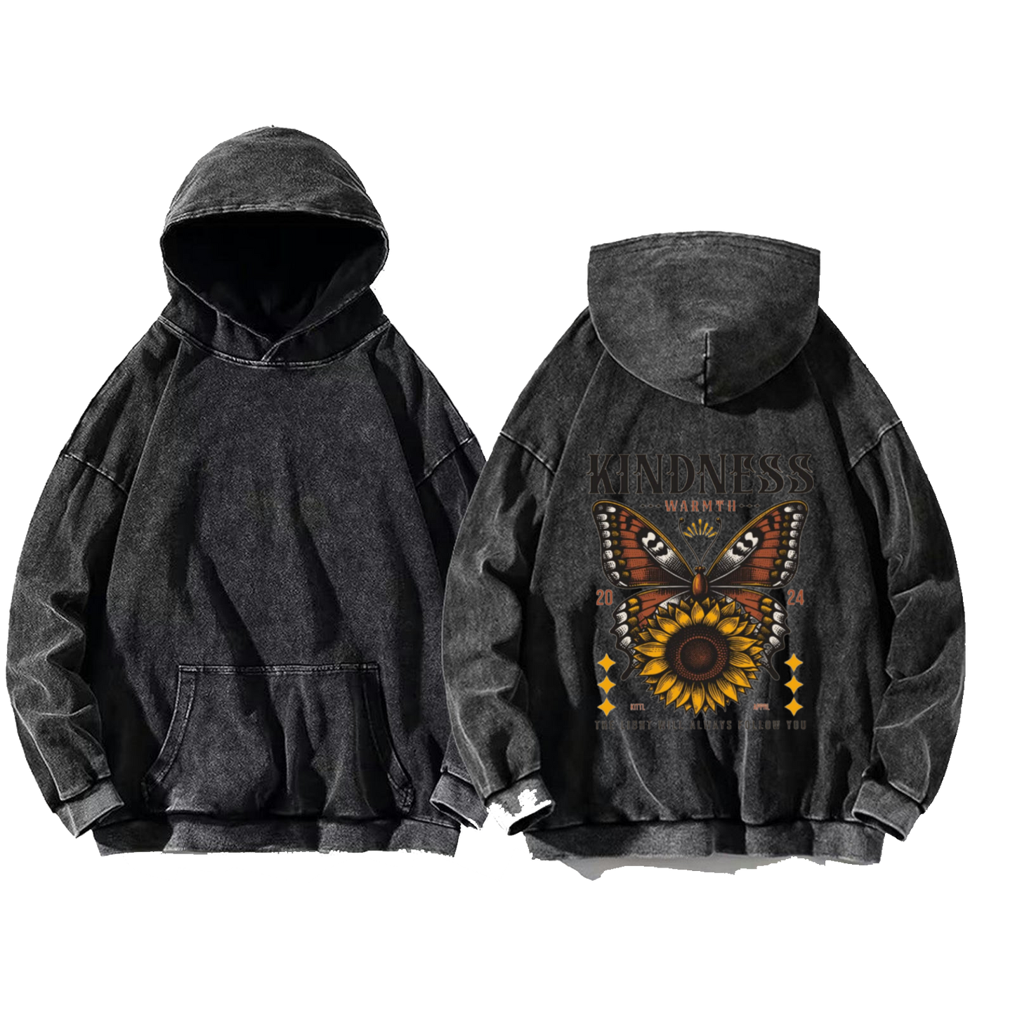 KINDNESS One Size hoodie Washed Back 42