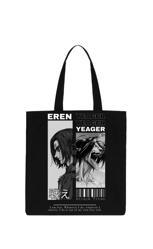 Anime Attack on titan shingeki no kyojin Aot Black tote bag 41