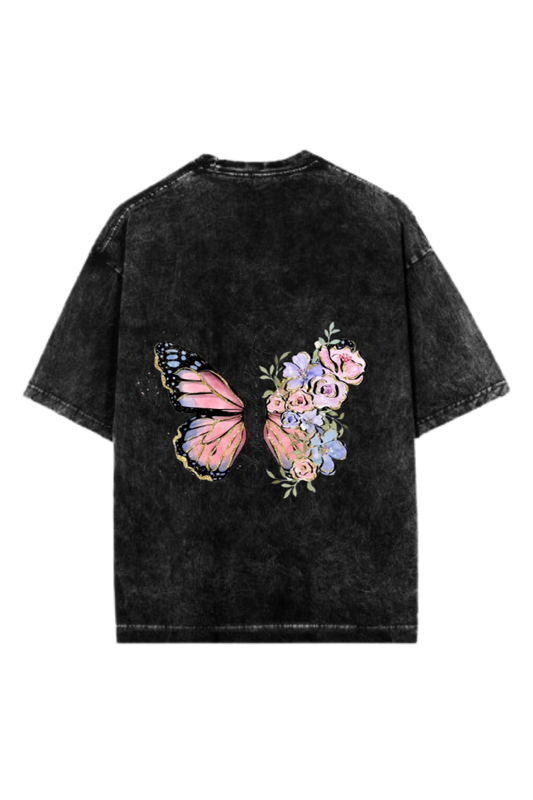 butterflies One Size t- shirt Washed Back 42