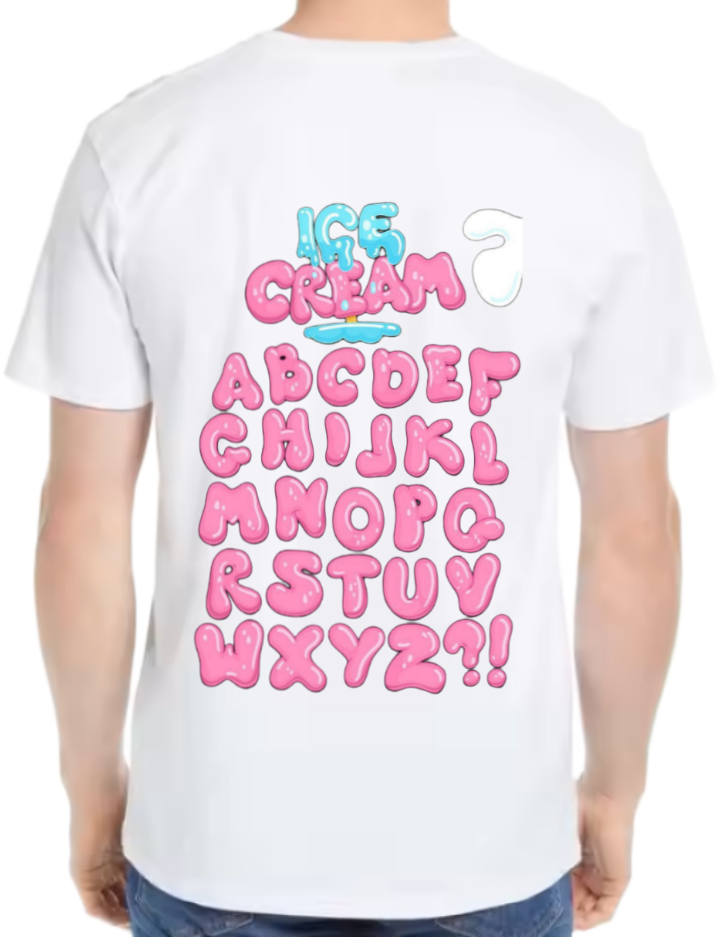 ABCDEF CHIJKL MNOPG RSTUV WXYZ t- shirt One Size White back 42