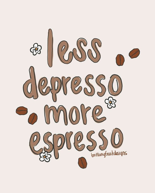 Sticker coffee less depresso 42
