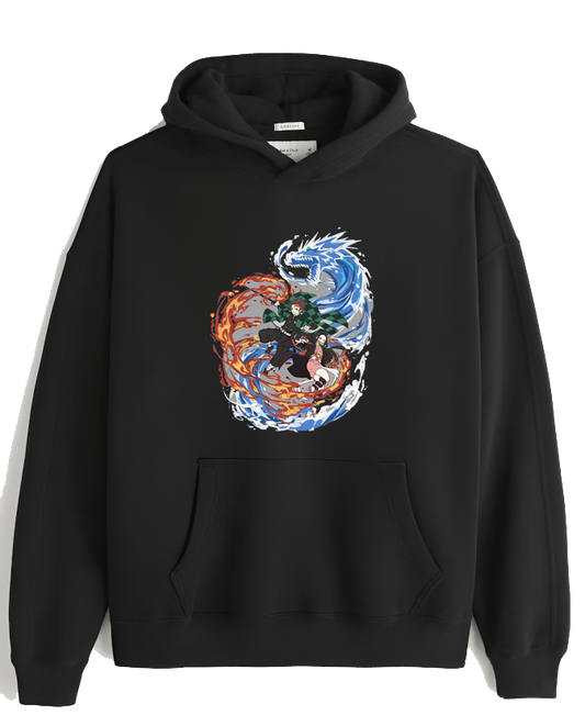 Anime Demon slayer nezuko tanjiro Oversize Hoodie Black 42