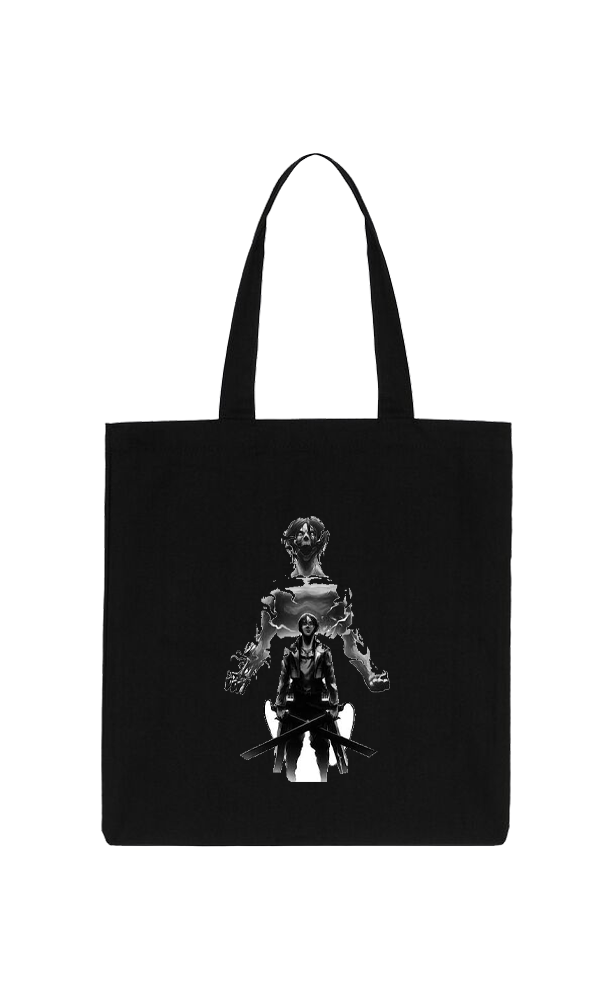 Anime Attack on titan shingeki no kyojin Aot Black tote bag 43