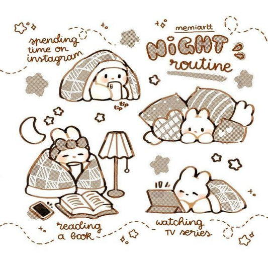 Aesthetic Cute Stickers Pack - Waterproof Vinyl Cartoon Decals for Water Bottles, Laptops, Scrapbooking, Kawaii Stationery Supplies sticker journal sticker