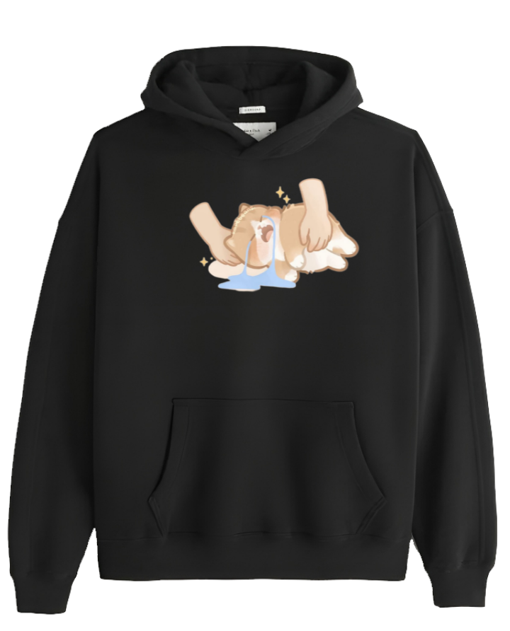 cat Oversize Hoodie Black 43