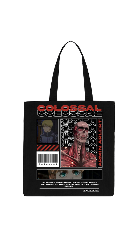 Anime Attack on titan shingeki no kyojin Aot Black tote bag 42