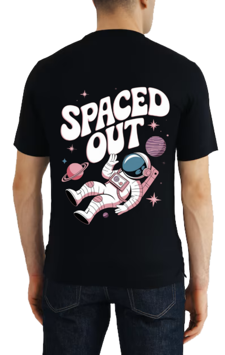 SPACED OUT t- shirt One Size Black back 43