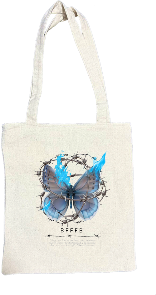 butterflies tote bag Beige 43