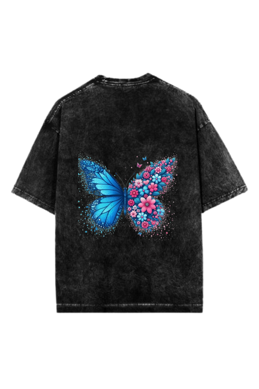 butterflies One Size t- shirt Washed Back 43