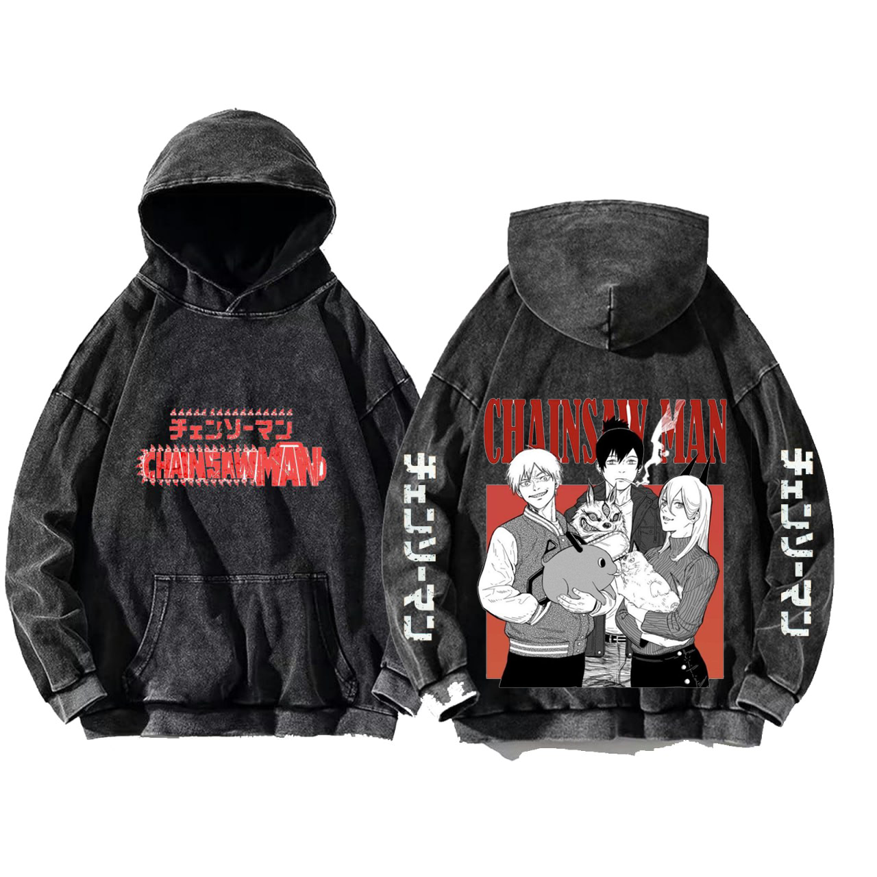 Chainsaw Man One Size hoodie Washed Back 43