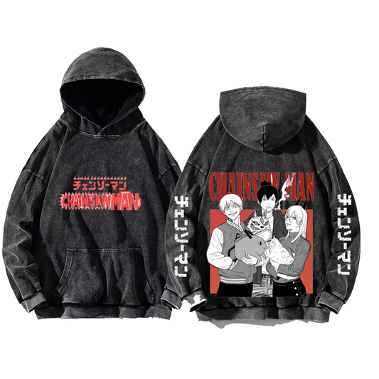 Chainsaw Man One Size hoodie Washed Back 44