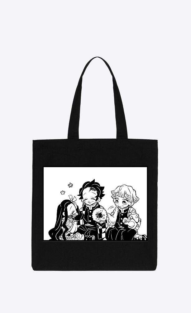Anime Demon slayer nezuko tanjiro tote bag Black 43