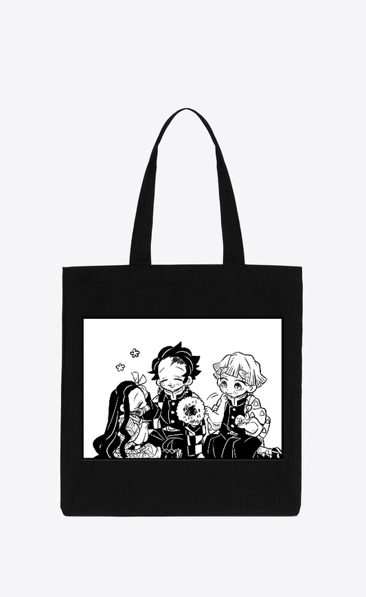 Anime Demon slayer nezuko tanjiro tote bag Black 43