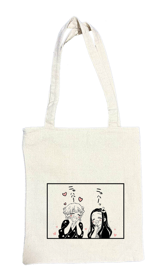 Anime Demon slayer nezuko tanjiro tote bag Beige 43