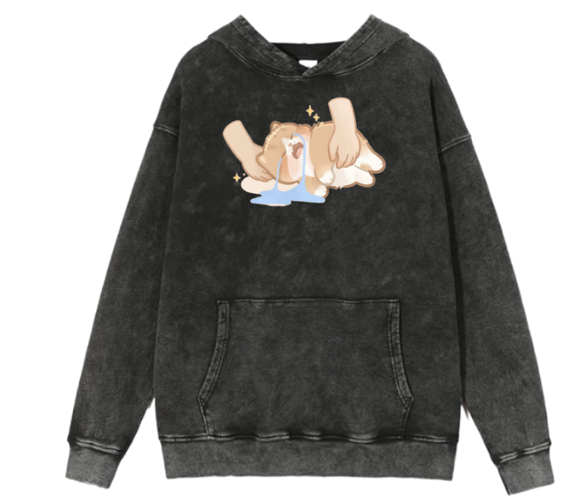 cat Oversize Hoodie Washed 43