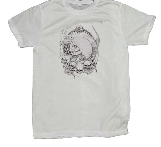 Anime Attack on titan shingeki no kyojin eren levi mikasa  Aot white fit t- shirt 43