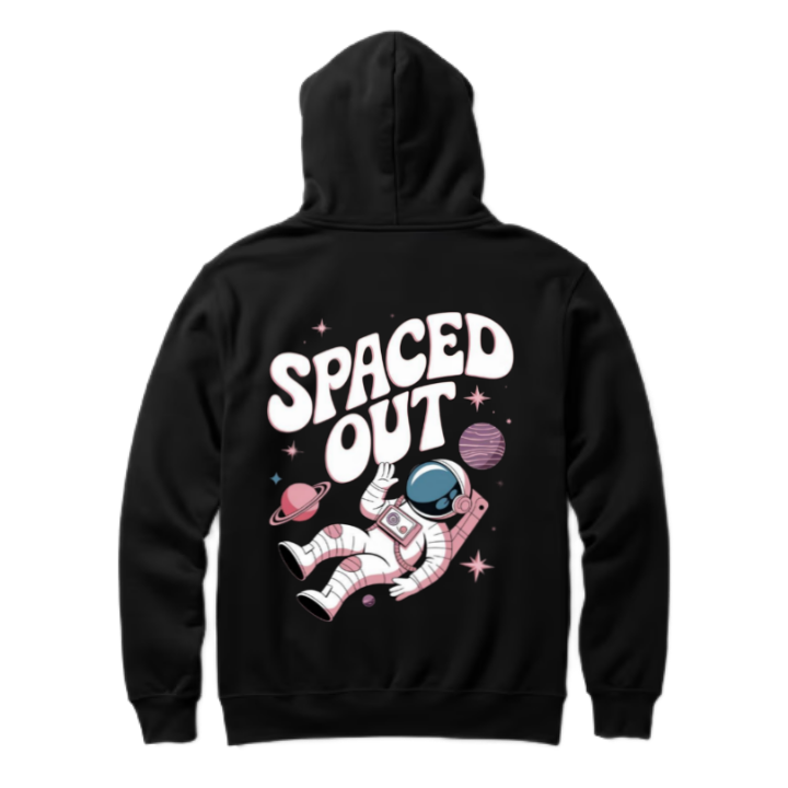 SPACED OUT One Size hoodie Black Back 43