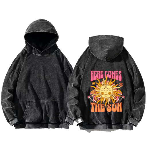 HERE COMES * One Size hoodie Washed Back 43