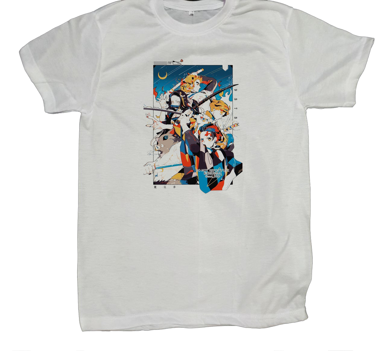 Anime Demon slayer nezuko tanjiro t- shirt fit White 44
