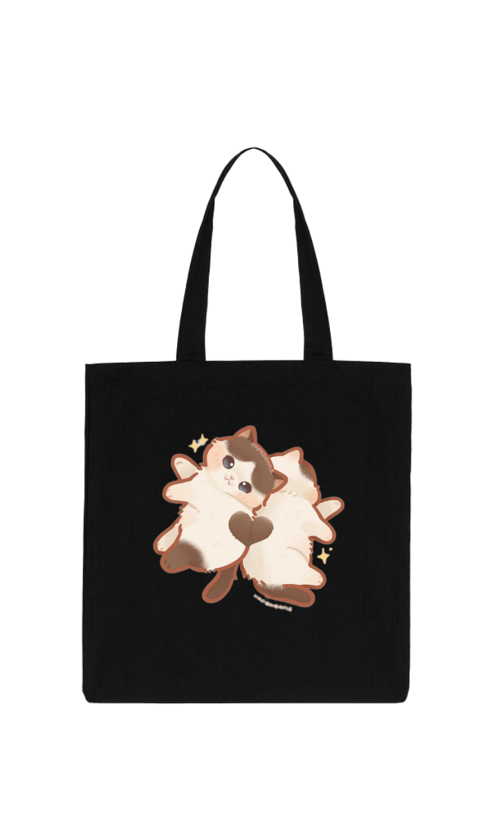 cat tote bag Black 44