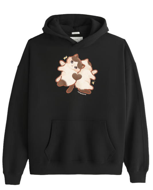 cat Oversize Hoodie Black 44