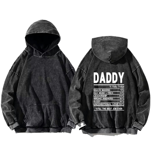 DADDY Back text oversize hoodie Washed back 44