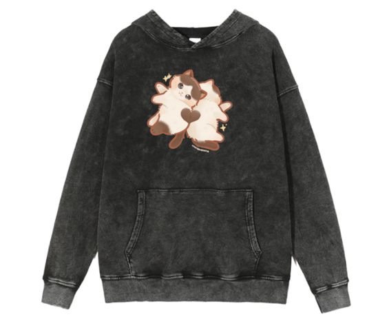 cat Oversize Hoodie Washed 44