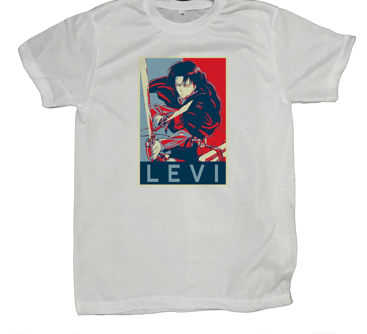 Anime Attack on titan shingeki no kyojin eren levi mikasa  Aot white fit t- shirt 44