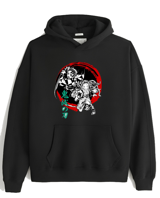 Anime Demon slayer nezuko tanjiro Oversize Hoodie Black 44