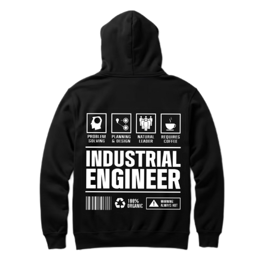 INDUSTRIAL ENGINEER Back text oversize hoodie back 44