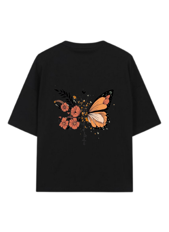 butterflies t- shirt Black Back 43