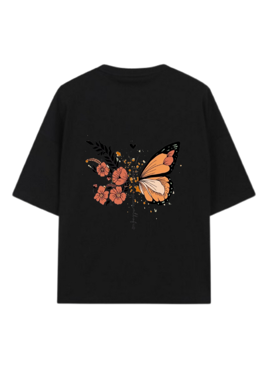butterflies t- shirt Black Back 43