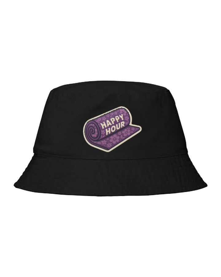 workout gym pilates Bucket hat Fishman hat cap Black 44