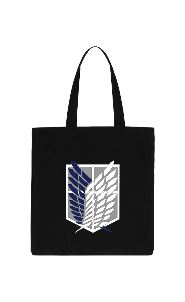 Anime Attack on titan shingeki no kyojin Aot Black tote bag 45